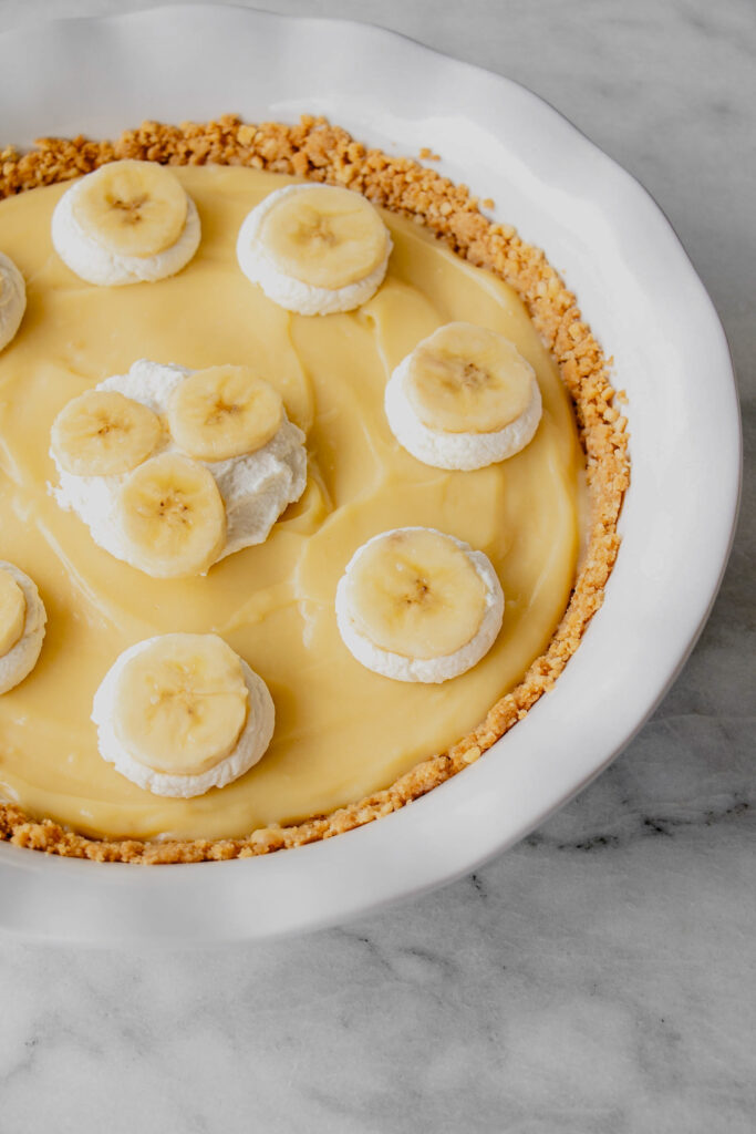 full homemade banana cream pie