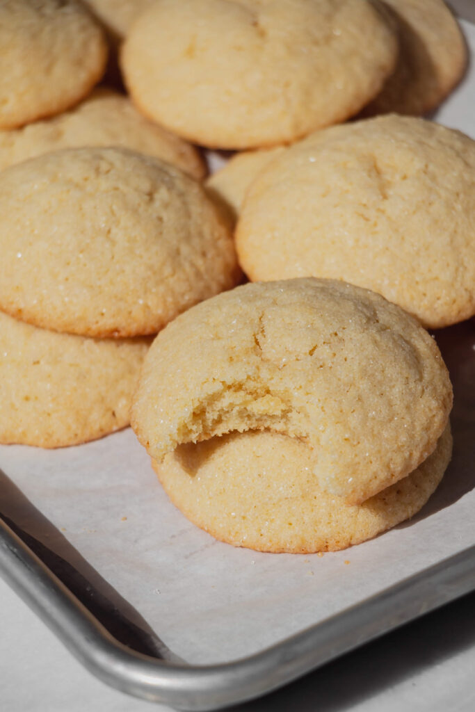 homemade sugar cookies stacked