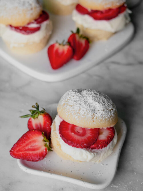 strawberry shortcakes plated