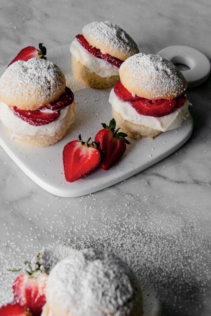 plate of homemade strawberry shortcakes