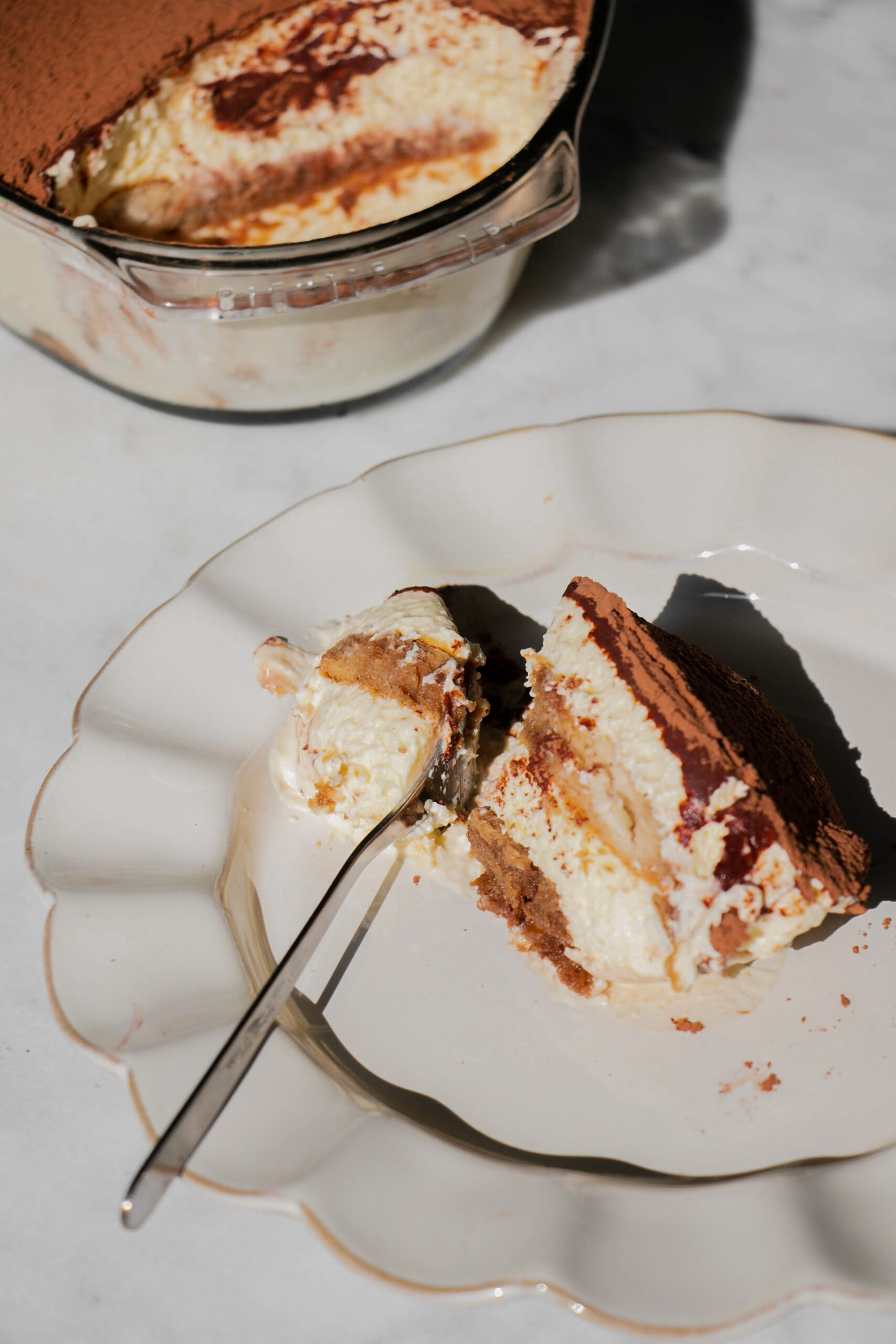 homemade tiramisu slice