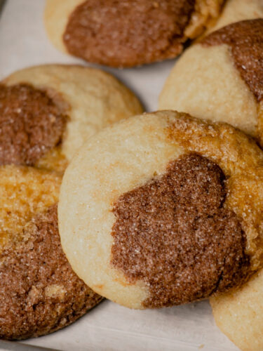 homemade marbled cookies white, brown, and orange