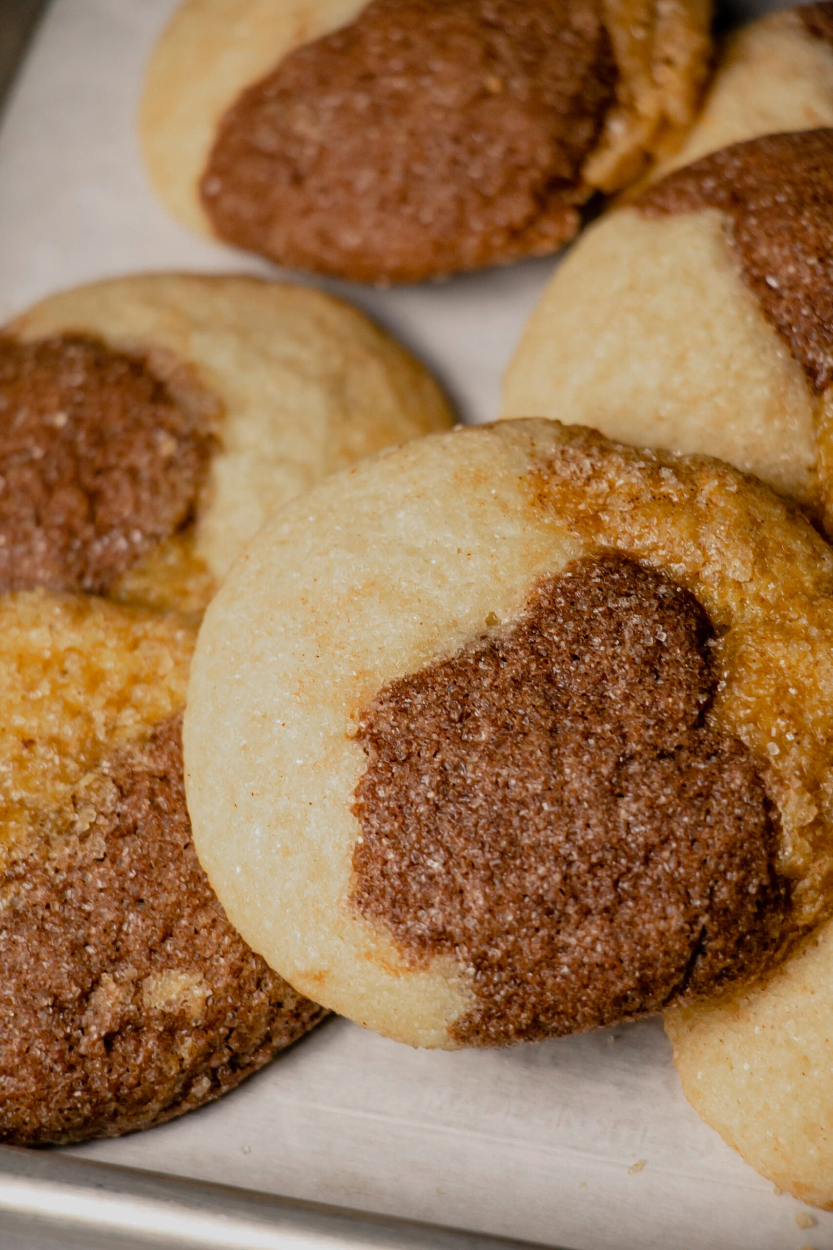 homemade marbled cookies white, brown, and orange